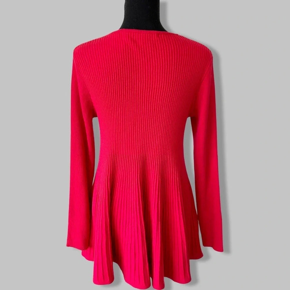Two Twenty Five Red Ribbed Sweater  Dress - Picture 3 of 13